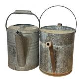 2 Vtg Tin Watering Cans