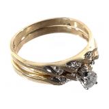 10K Diamond Wedding Set 2.9g TW Sz 7 1/2
