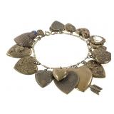 Vtg Pididdly Links Heart Bracelet  7 1/4" L