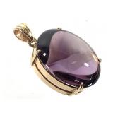 14K Amethyst Pendant 10.7g TW 1" H