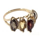 10K Ring Garnet Citrine Amethyst Missing Stone