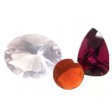Loose Faceted Gems-Rubelite, Rose Qtz, Cherry Opal