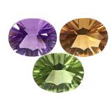Oval Faceted Gems - Citrine, Amethyst & Peridot