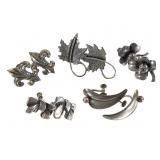 5 Pr Sterling Screw Back Earrings 26.9g TW