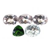 Loose Faceted Gems - Aqua, Diopside & Morganite