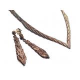 Sterling Necklace & Earrings 36.3g TW