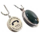 2 Sterling Necklaces w Pendants 25.1g TW