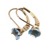 10K Blue Topaz Earrings .84g TW