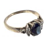 Sterling Sapphire Ring 2.3g TW Sz 7 3/4