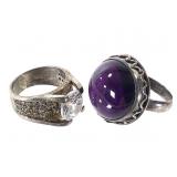 Sterling Rings 15.6g TW Sz 6 1/2 & 9