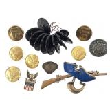 Vtg Military / Patriotic Buttons & Pins