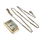 14K Watch Fob & Antique Watch
