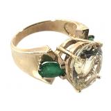 14K Yellow Zircon Chrome Diopside Ring 5.6g TW