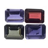 4 Emerald Cut Multi-Colored Gems