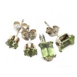 Sterling Blue Topaz Peridot Earrings Pendant 1.0g