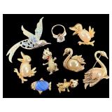 8 Animal Bird Pins +