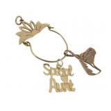 14K Charm Holder Pendant w 2 Charms 4.5g TW