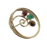 14K Gold Filled Brooch Pin 5.9g TW1 1/4" W
