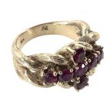 10K Garnet Ring 9.1g TW Sz 6 1/2