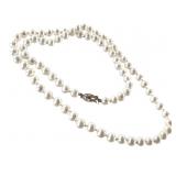 14K Clasp 5mm Pearls Necklace 20" L