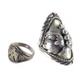 2 Sterling Rings 20.4g TW