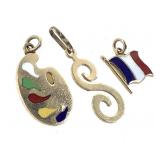 3 - 14K Charms 2.5g TW