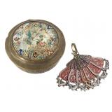 Brass Powder Box & Spainish Fan Pin