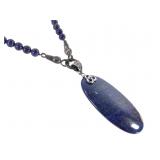 Lapis Sterling Necklace 17" L 2 3/4" H Pendant