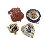 4 - 14K Pins Metropolitan Life Honor Club & Others