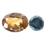 Loose Faceted Gems - Honey Zircon & Blue Diamond