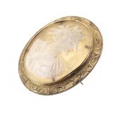 10K Tested Antique Cameo Brooch 3.6g TW