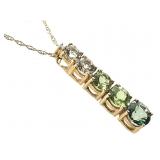 10K Gemstone Necklace 1.6g TW 17" L