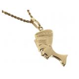 14K Egyptian Necklace 5.8g TW 16 1/2" L