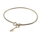 14K Bracelet w Key 4.6g TW 8" L