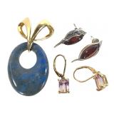 Sterling Earrings Pendant 17.4g TW