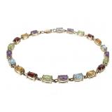10K Multi-Gemstone Bracelet 4.4g TW