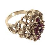 10K Garnet Ring 6.7g TW Sz 6 1/4