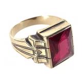 14K Garnet Ring 7.0g TW Sz 9