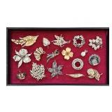 17 Vtg Trifari Brooches Pins Up to 3 3/4" L
