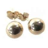 14K Ball Post Earrings NOS .2g TW