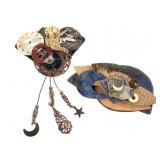2 Steampunk-Style Pins 3" & 4" H