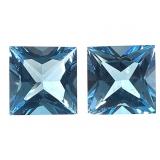 Pr Swiss Blue Topaz 5.3Ct 10mm Princess Cut