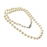 14K Clasp Pearl Necklace 20 1/2" L
