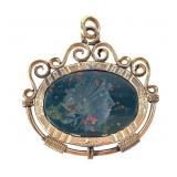 Bloodstone Intaglio Pendant w Carved Figure