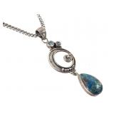 Sterling Chrysocolla Pendand w/ Chain 2.9g TW