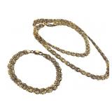 Sterling Necklace & Bracelet Set 29.5g TW