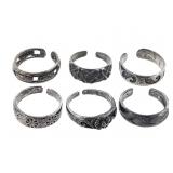6 Sterling Toe Pinky Rings 10.0g TW