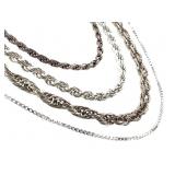 4 Sterling Necklaces 17 1/2" -29" L 32.8g TW