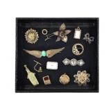 Vtg Filligree & Other Brooches Locket Pendant +
