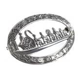 Sterling Swan Boats Pin Brooch 17.9g TW